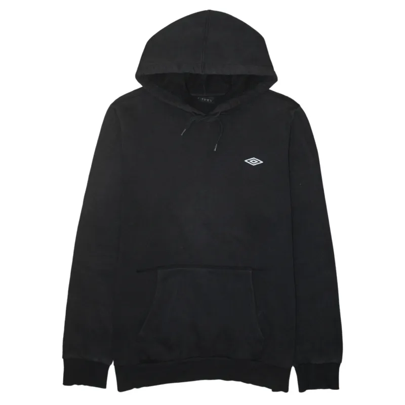 Umbro Black Hoodie Women’s XLarge Small Embroidered Logo Front Pocket Pullover Sweatshirt sold by Vintage Club