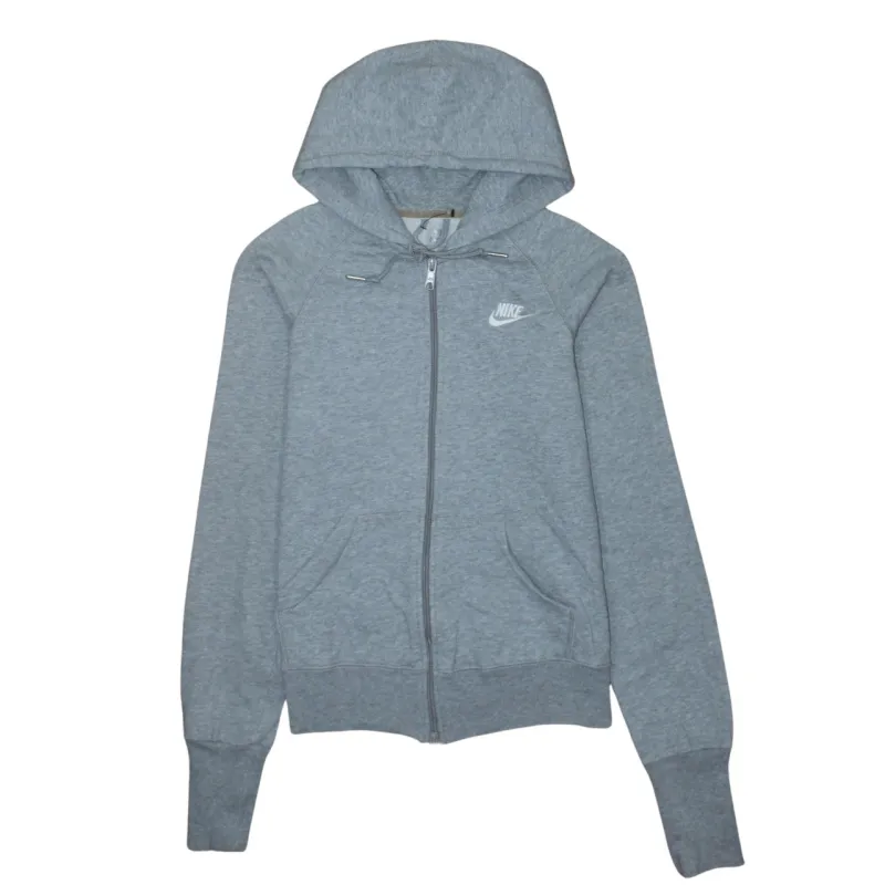 Nike Grey Full Zip Hoodie Men’s XSmall Embroidered Chest Logo Split Pockets Sweatshirt sold by Vintage Club