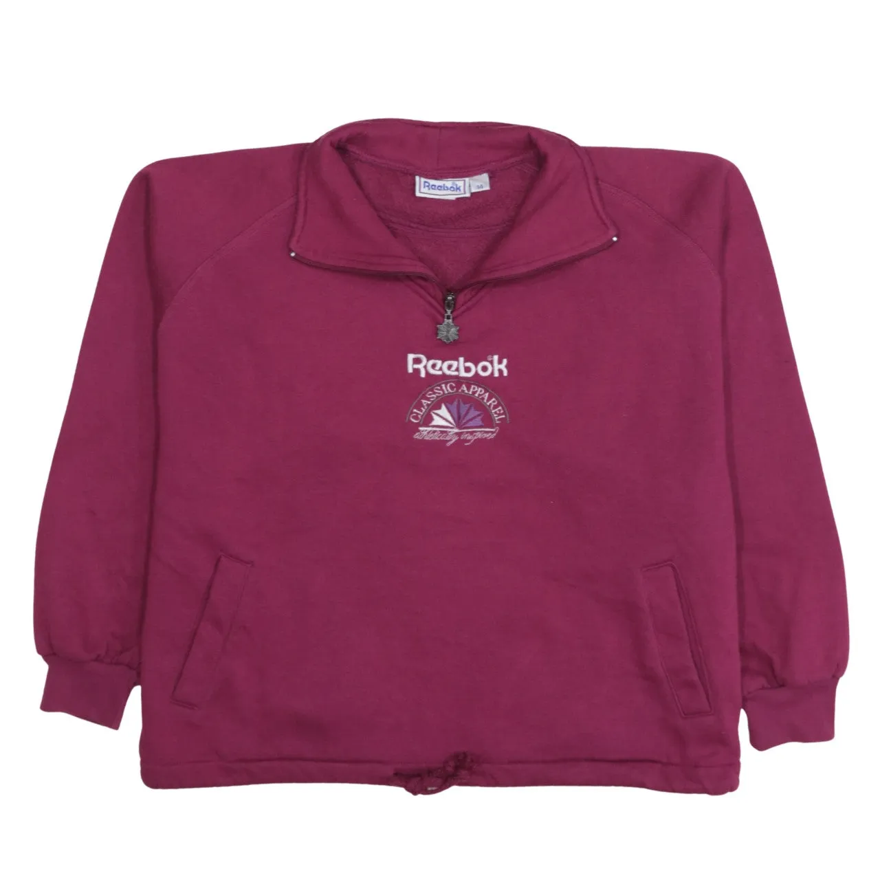 Reebok Burgundy Red Sweatshirt Women’s XXLarge Embroidered Logo Quarter Zip Pullover Fleece Top sold by Vintage Club