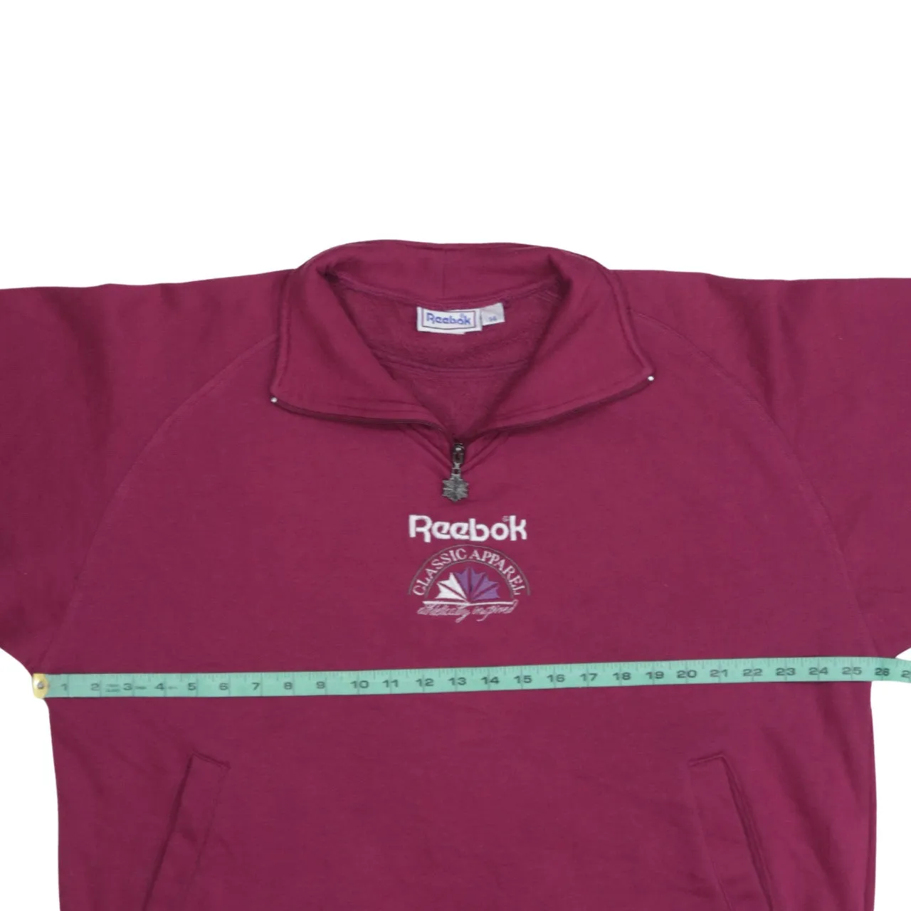 Reebok Burgundy Red Sweatshirt Women’s XXLarge Embroidered Logo Quarter Zip Pullover Fleece Top sold by Vintage Club product image thumbnail 5