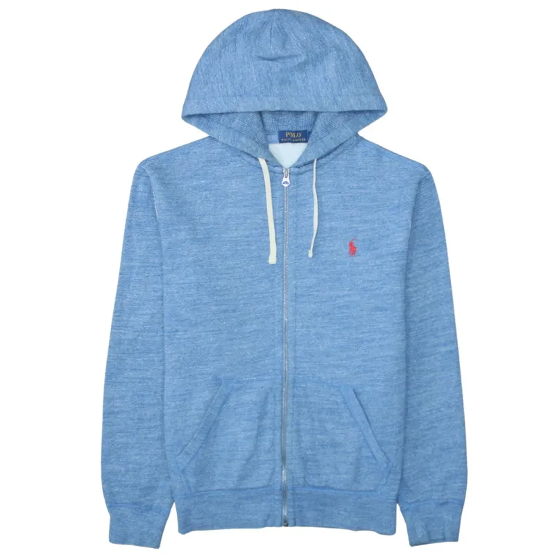 Polo Ralph Lauren Light Blue Hoodie Men's Medium Full Zip Embroidered Pony Pockets Sweatshirt sold by Vintage Club