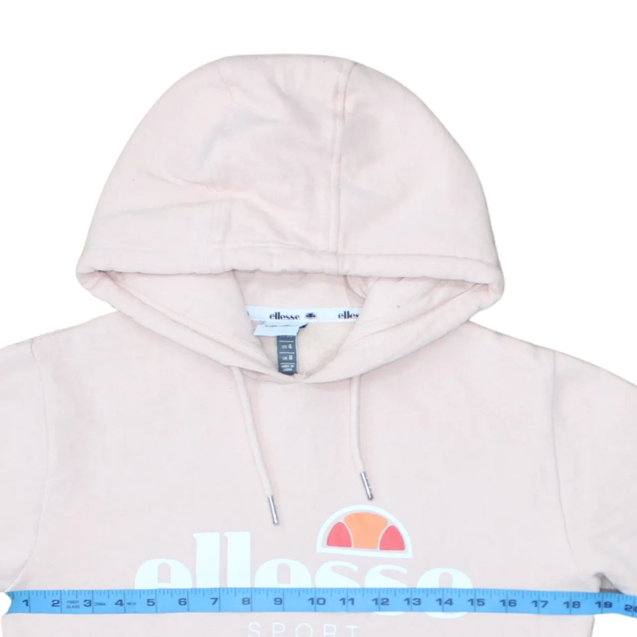Ellesse Light Pink Hoodie Women’s Small Printed Logo Front Pocket Pullover Sweatshirt sold by Vintage Club product image thumbnail 5