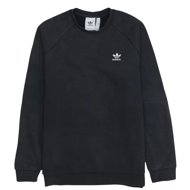 Adidas Black Sweatshirt Men's Medium Embroidered Trefoil Logo Crewneck Pullover Fleece Top sold by Vintage Club