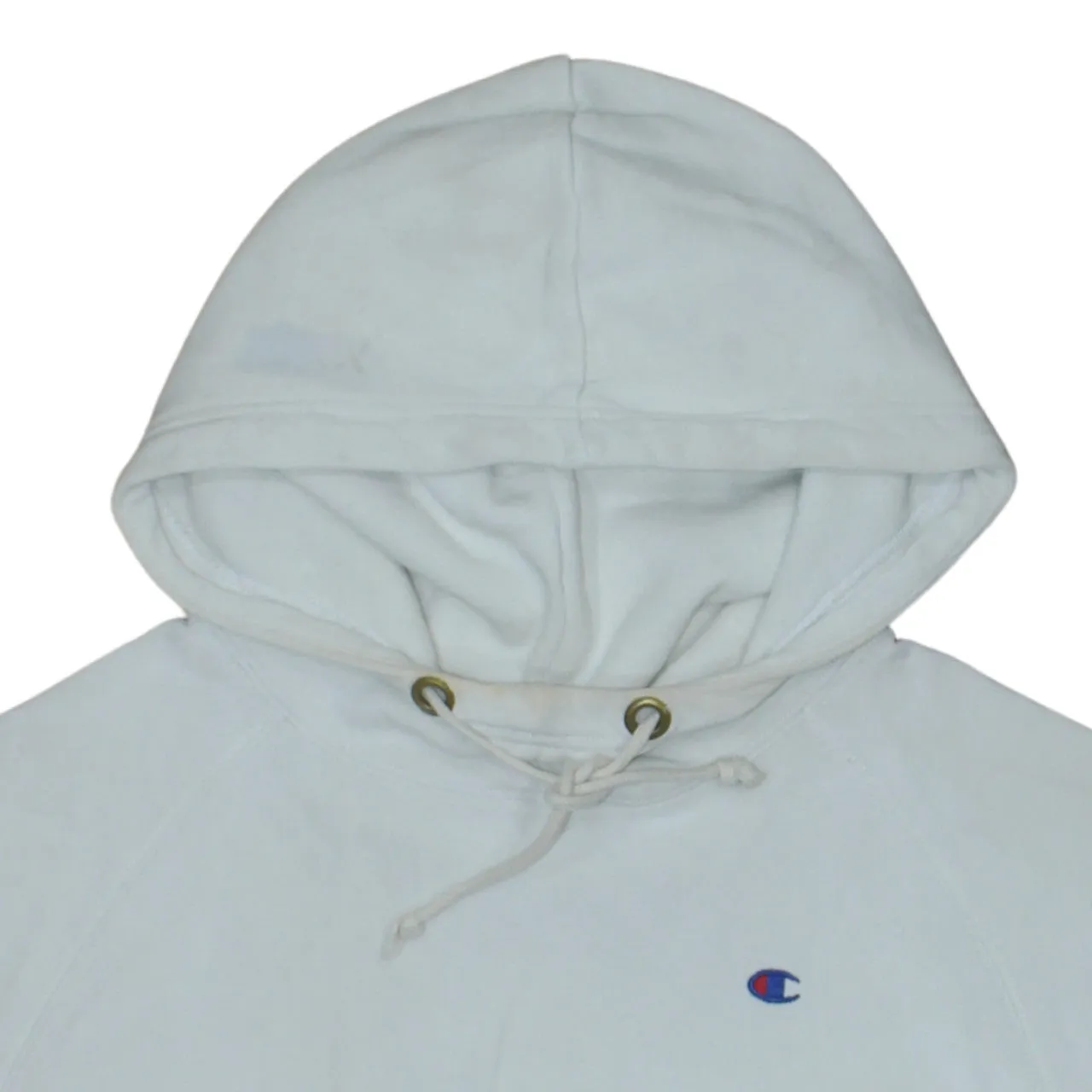 Champion White Hoodie Men's Small Embroidered C Logos Drawstring Hood Pullover Sweatshirt sold by Vintage Club product image thumbnail 3