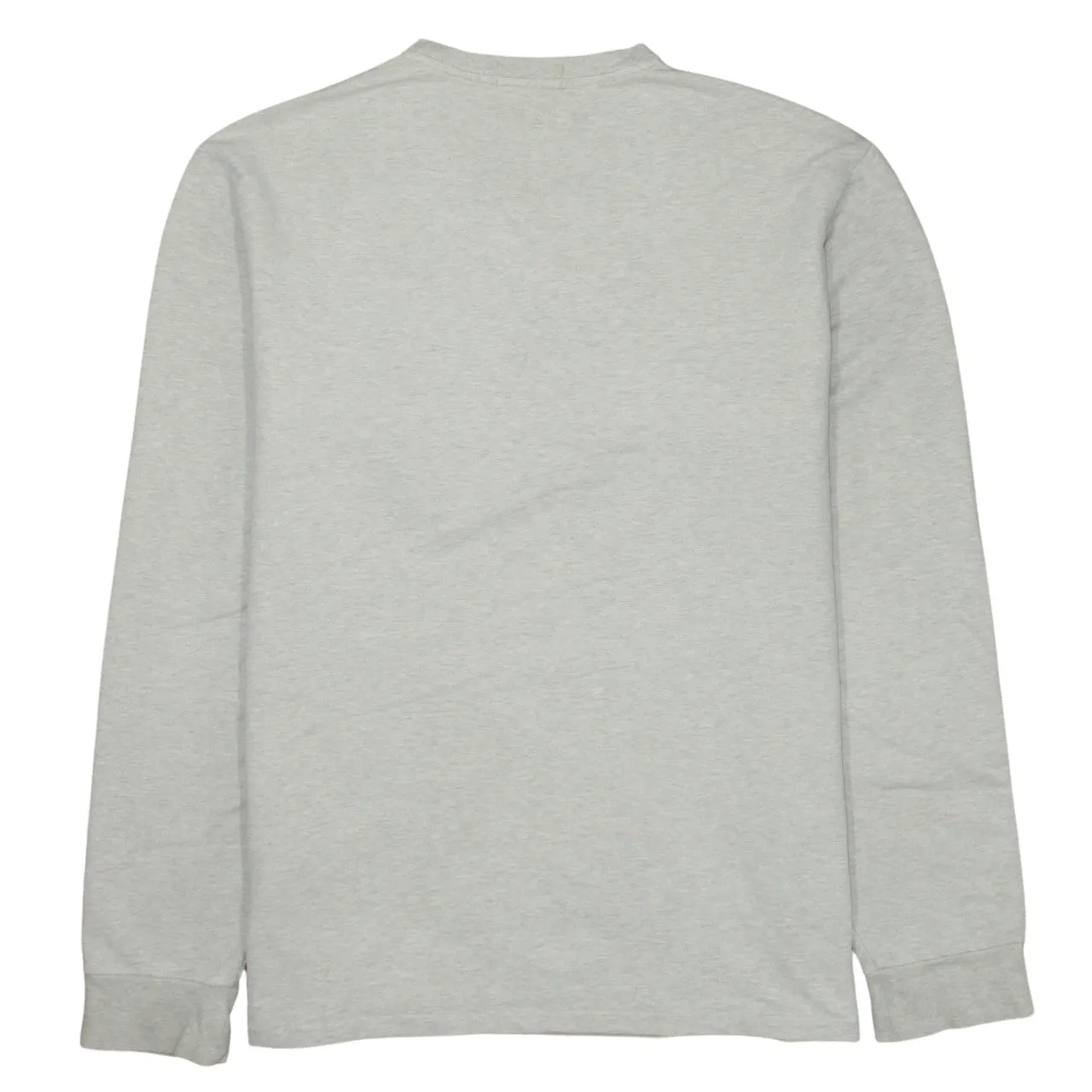 Polo Ralph Lauren Light Grey Long Sleeve Top Men’s Large Minimal Logo Crewneck T Shirt sold by Vintage Club product image thumbnail 2