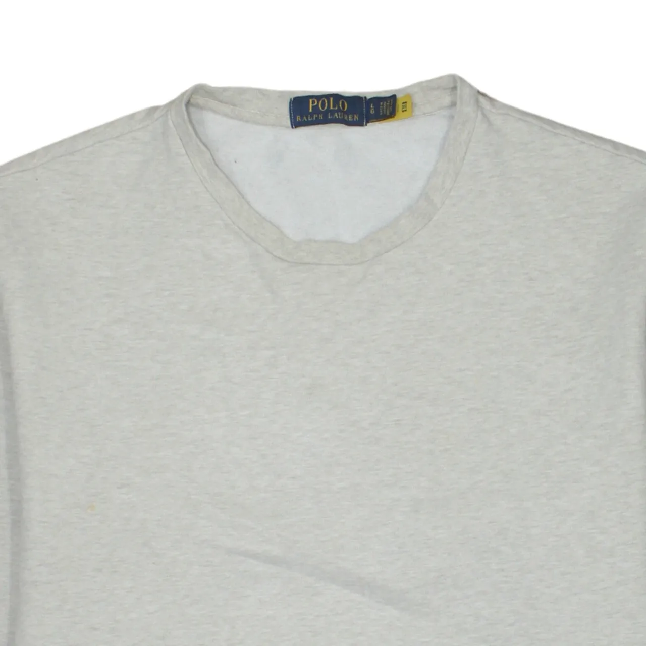 Polo Ralph Lauren Light Grey Long Sleeve Top Men’s Large Minimal Logo Crewneck T Shirt sold by Vintage Club product image thumbnail 3