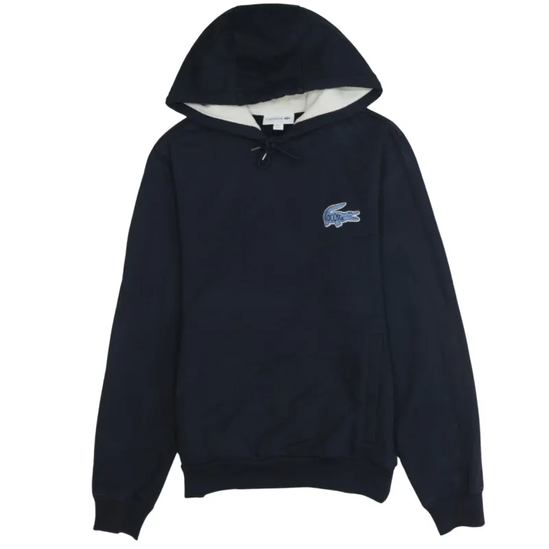Lacoste Navy Blue Hoodie Men's Small Embroidered Croc Logo Front Pocket Pullover Sweatshirt sold by Vintage Club