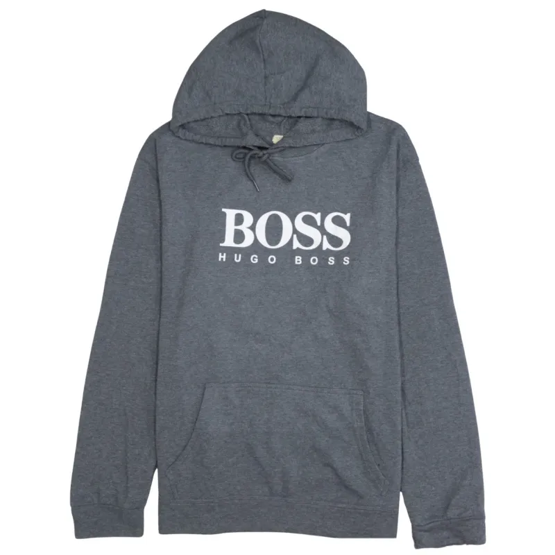 Hugo Boss Charcoal Grey Hoodie Women’s 3XL Printed Logo Front Pocket Pullover Sweatshirt sold by Vintage Club