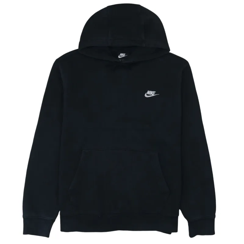 Nike Black Hoodie Men's Medium Embroidered Chest Logo Front Pocket Pullover Sweatshirt sold by Vintage Club