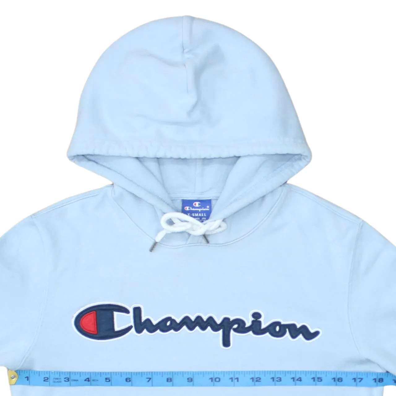 Champion Light Blue Hoodie Men’s XSmall Embroidered Script Logo Front Pocket Pullover sold by Vintage Club product image thumbnail 5