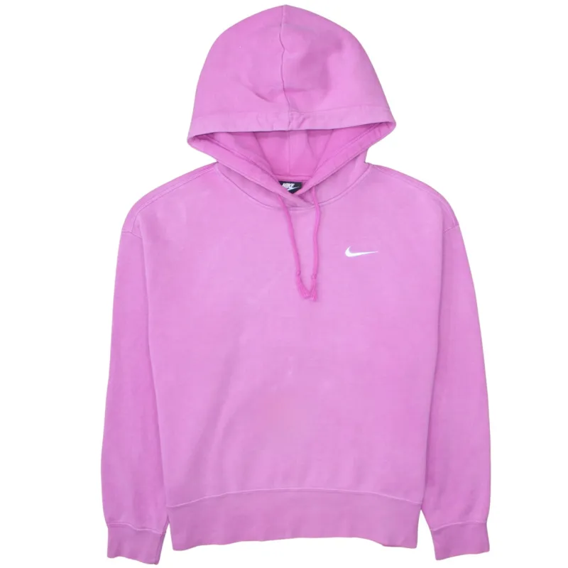 Nike Pink Hoodie Men’s Medium Embroidered Swoosh Drawstring Hood Pullover Sweatshirt made by Nike