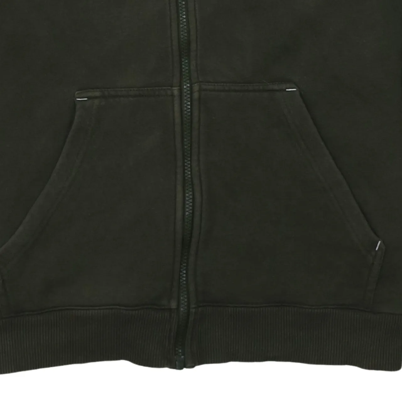 Adidas Dark Green Hoodie Women’s Medium Trefoil Printed Logo Three Stripe Zip Sweatshirt sold by Vintage Club product image thumbnail 4