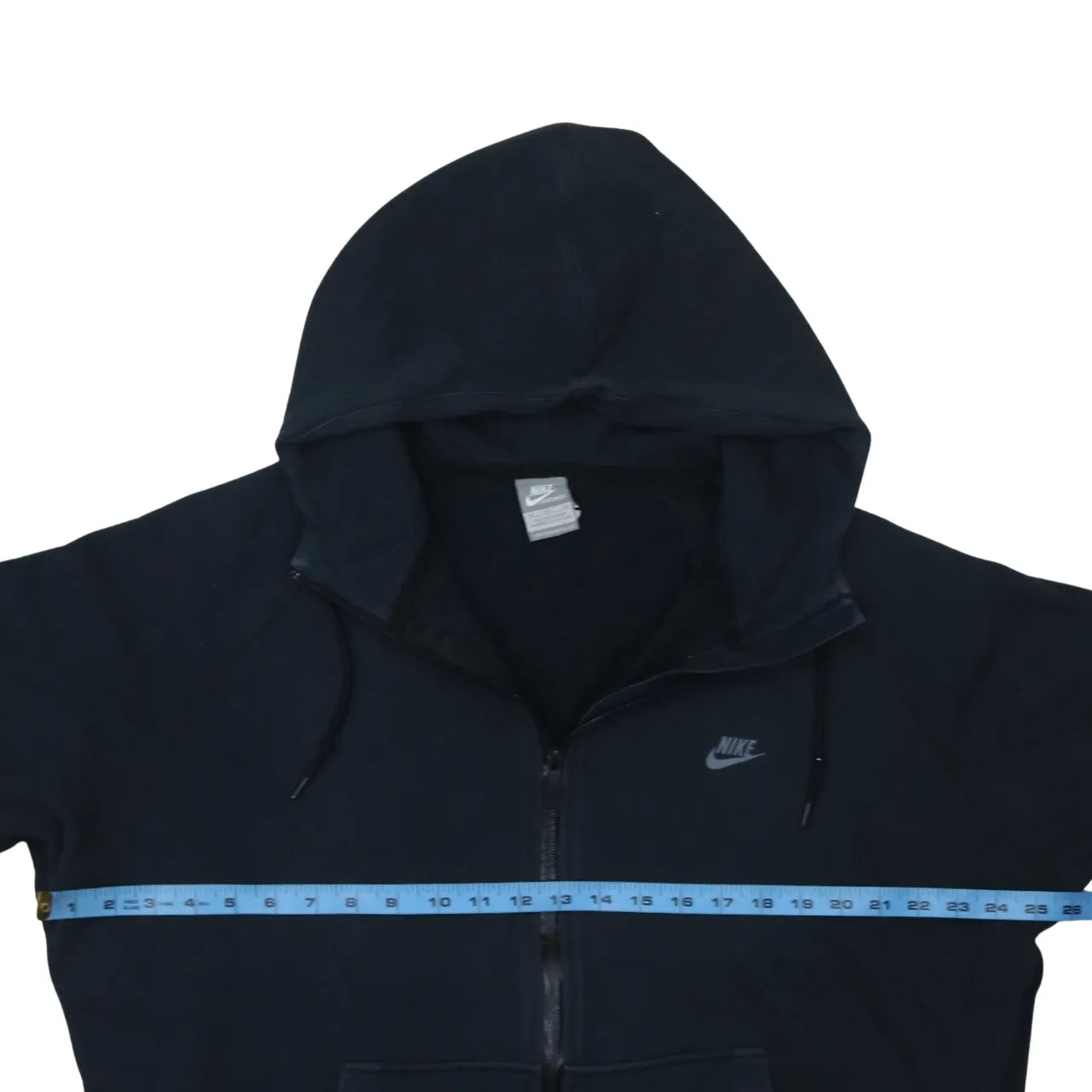 Nike Black Full Zip Hoodie Men’s XLarge Embroidered Chest Swoosh Drawstring Pockets Sweatshirt sold by Vintage Club product image thumbnail 5