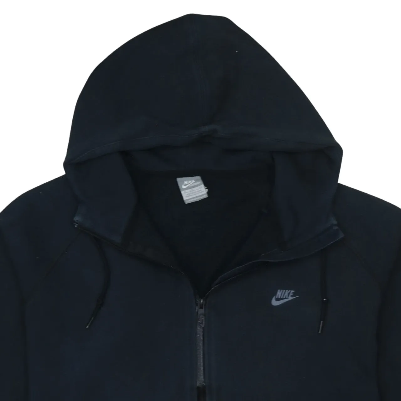 Nike Black Full Zip Hoodie Men’s XLarge Embroidered Chest Swoosh Drawstring Pockets Sweatshirt sold by Vintage Club product image thumbnail 3