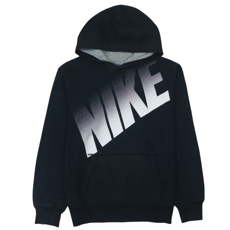 Nike Black Hoodie Women’s XLarge Printed Diagonal Logo Front Pouch Pullover Sweatshirt made by Nike