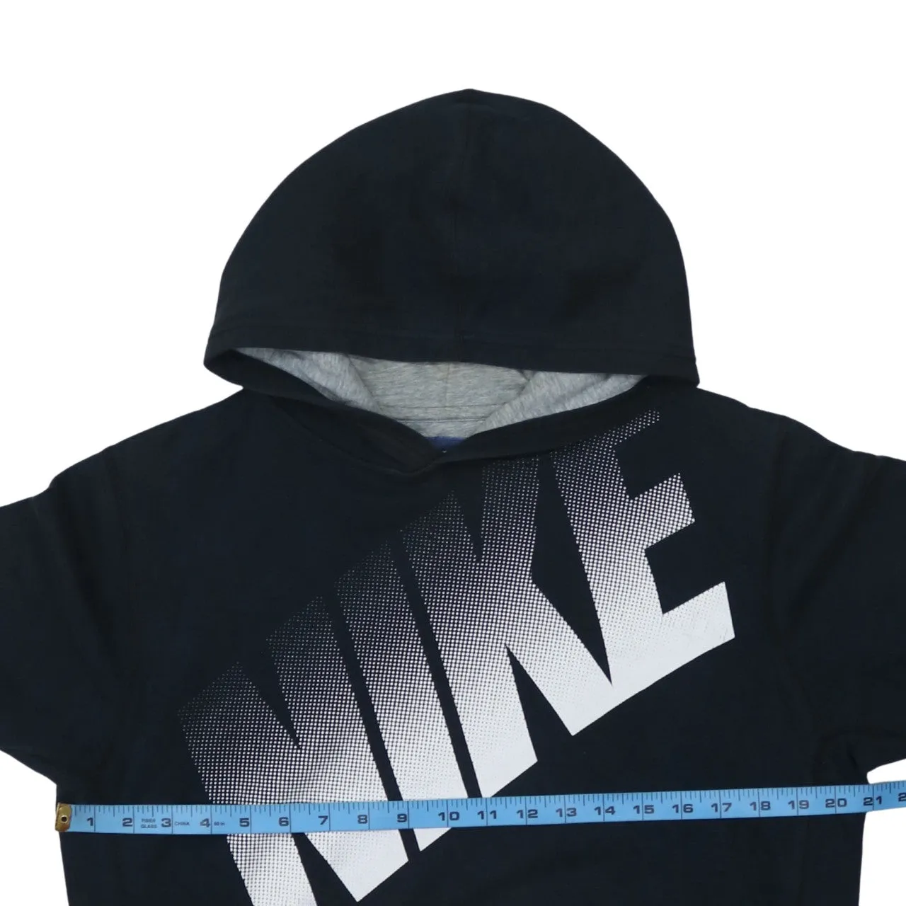 Nike Black Hoodie Women’s XLarge Printed Diagonal Logo Front Pouch Pullover Sweatshirt sold by Vintage Club product image thumbnail 5