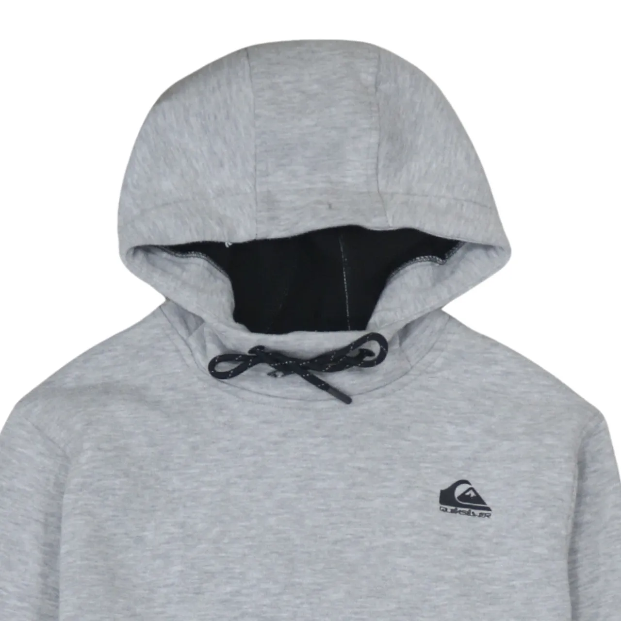 Quiksilver Light Grey Hoodie Women’s Medium Embroidered Chest Logo Front Pocket Pullover Sweatshirt sold by Vintage Club product image thumbnail 3