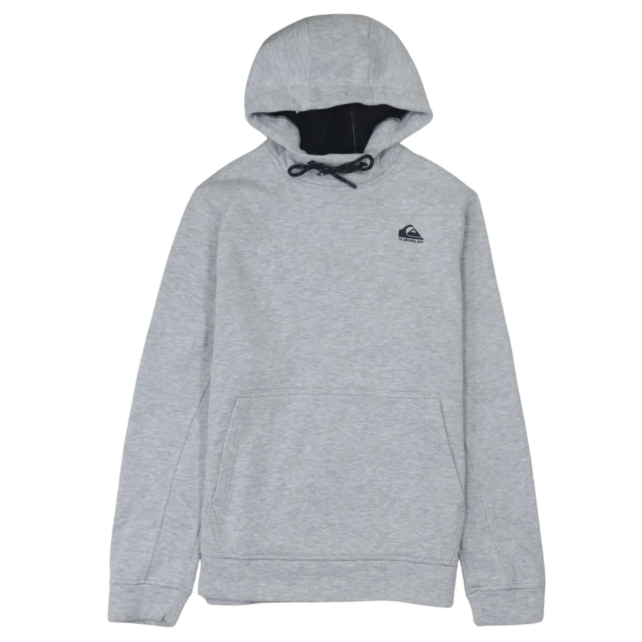 Quiksilver Light Grey Hoodie Women’s Medium Embroidered Chest Logo Front Pocket Pullover Sweatshirt sold by Vintage Club