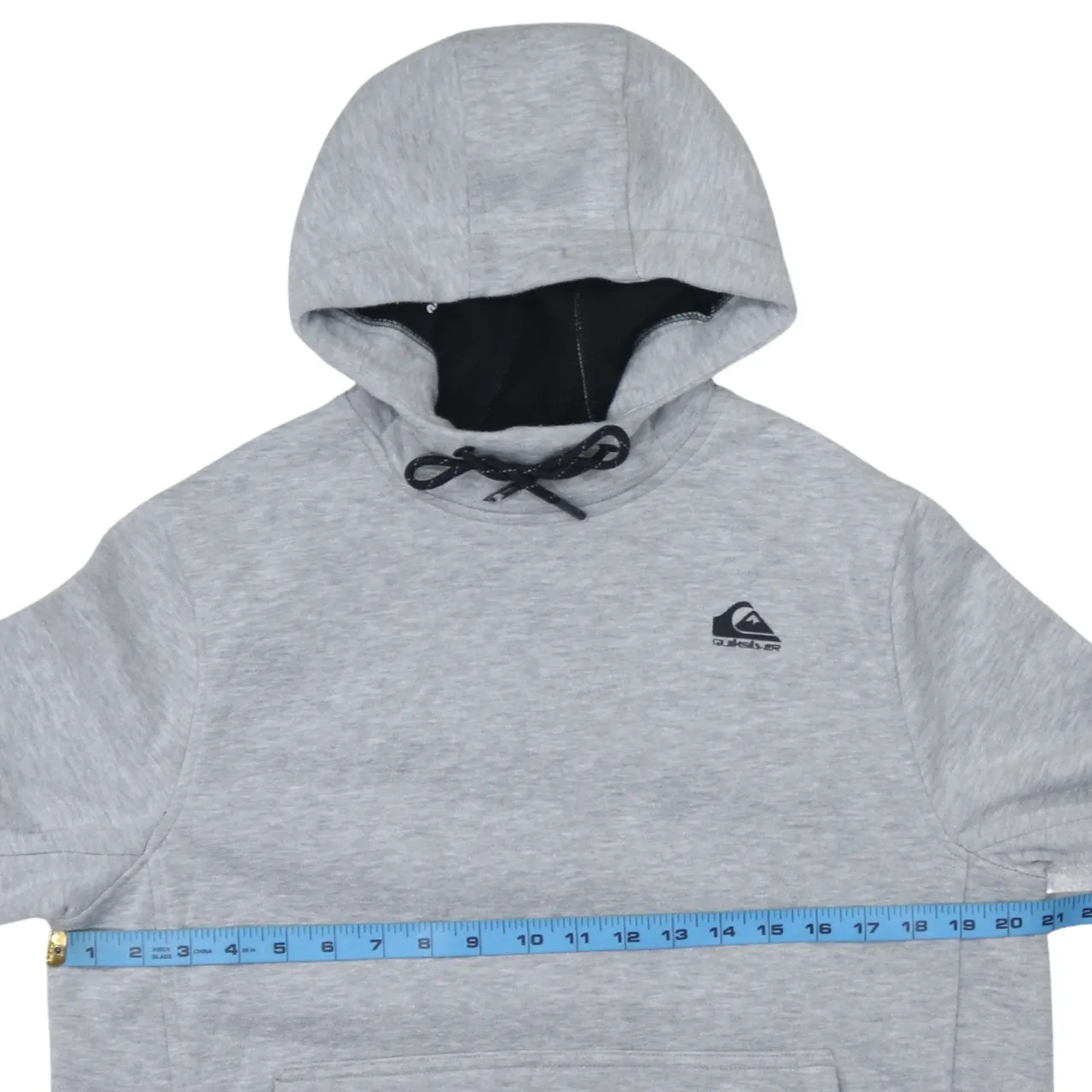 Quiksilver Light Grey Hoodie Women’s Medium Embroidered Chest Logo Front Pocket Pullover Sweatshirt sold by Vintage Club product image thumbnail 5