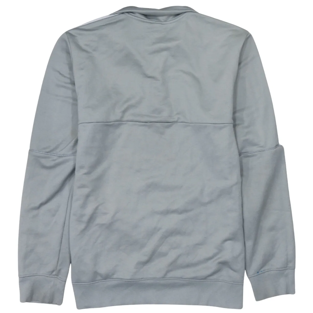 Adidas Light Grey Half Zip Sweatshirt Women’s Large Three Stripe Sleeves Embroidered Logo Pullover sold by Vintage Club product image thumbnail 2