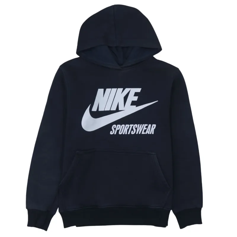 Nike Black Hoodie Men's Small Printed Sportswear Logo Front Pocket Pullover Sweatshirt made by Nike
