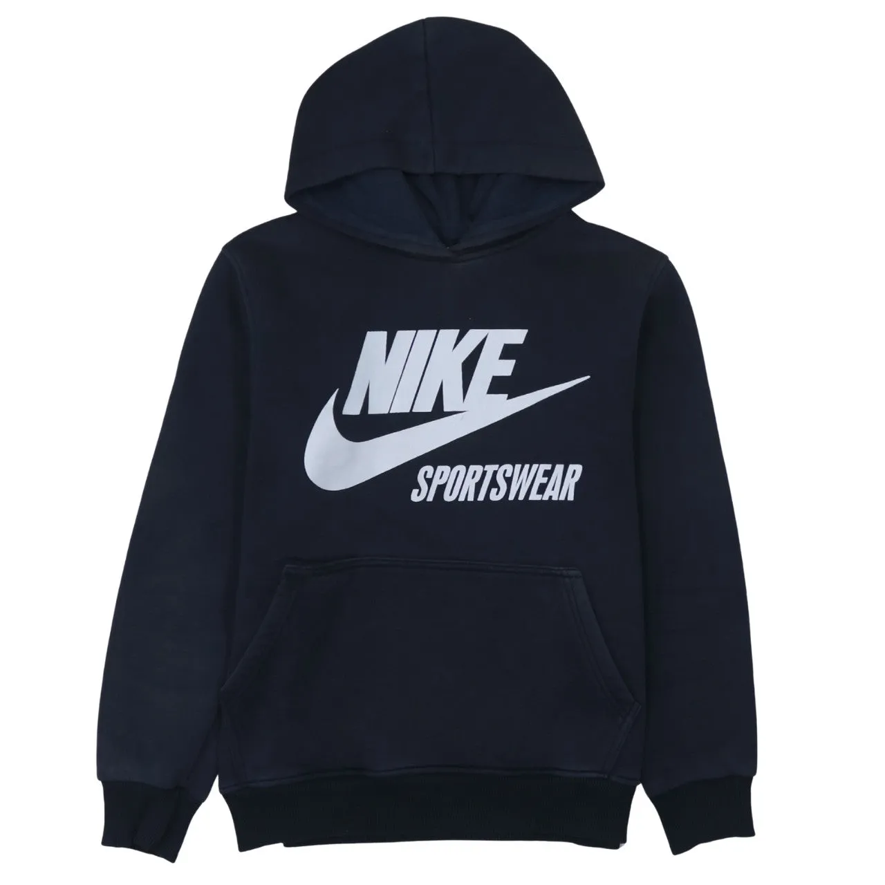 Nike Black Hoodie Men's Small Printed Sportswear Logo Front Pocket Pullover Sweatshirt sold by Vintage Club