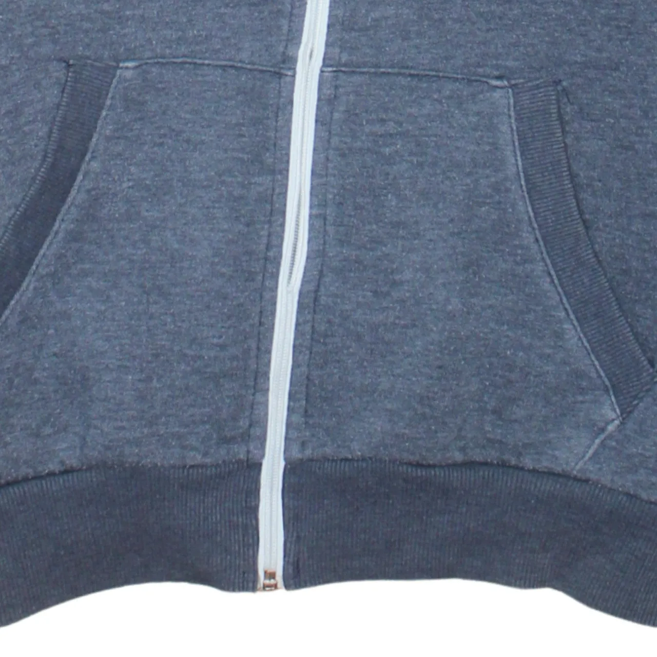 Nike Charcoal Blue Full Zip Hoodie Women’s Large Printed Swoosh Logo Split Pockets Sweatshirt sold by Vintage Club product image thumbnail 4