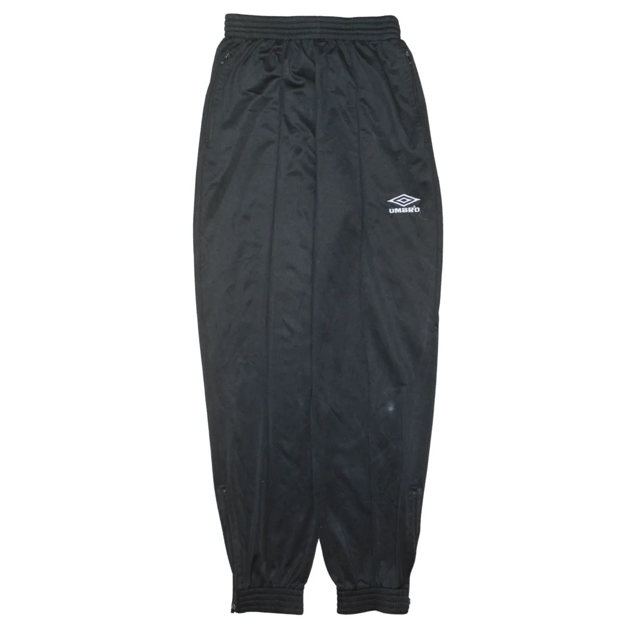 Umbro Black Joggers Men's 24 Embroidered Logo Elasticated Cuffs Zip Hem Track Pants sold by Vintage Club