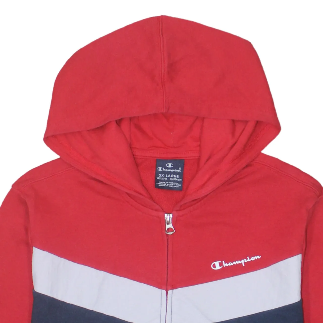 Champion Red Navy Full Zip Hoodie Women’s XXLarge Embroidered Logo Split Pockets Sweatshirt sold by Vintage Club product image thumbnail 3
