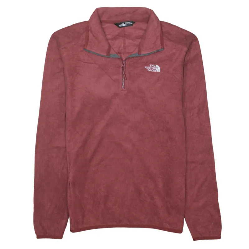 The North Face Burgundy Red Fleece Jumper Men’s Small Quarter Zip Embroidered Logo Pullover Top sold by Vintage Club