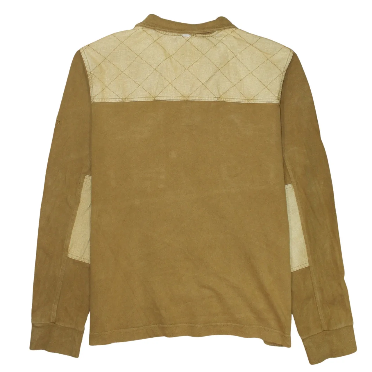 Timberland Tan Brown Long Sleeve Shirt Women’s XLarge Contrast Panels Button Neck Workwear Top sold by Vintage Club product image thumbnail 2