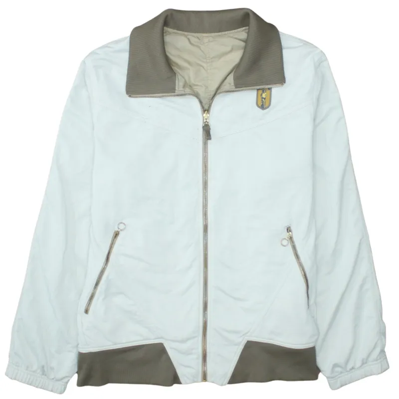 Nike Light Grey Windbreaker Jacket Men's Medium Zip Pockets Contrast Collar Casual Outerwear sold by Vintage Club