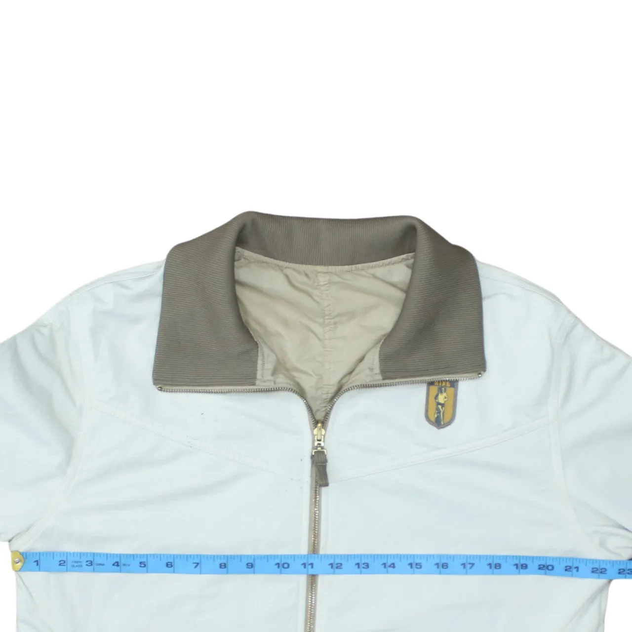 Nike Light Grey Windbreaker Jacket Men's Medium Zip Pockets Contrast Collar Casual Outerwear sold by Vintage Club product image thumbnail 5