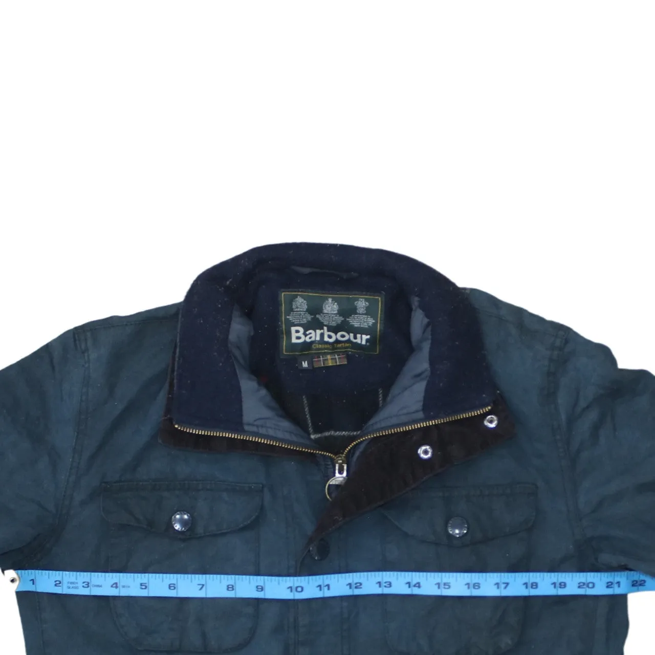 Barbour Navy Blue Jacket Women’s Medium Waxed Cord Collar Multiple Pockets Elbow Patches Outerwear sold by Vintage Club product image thumbnail 5