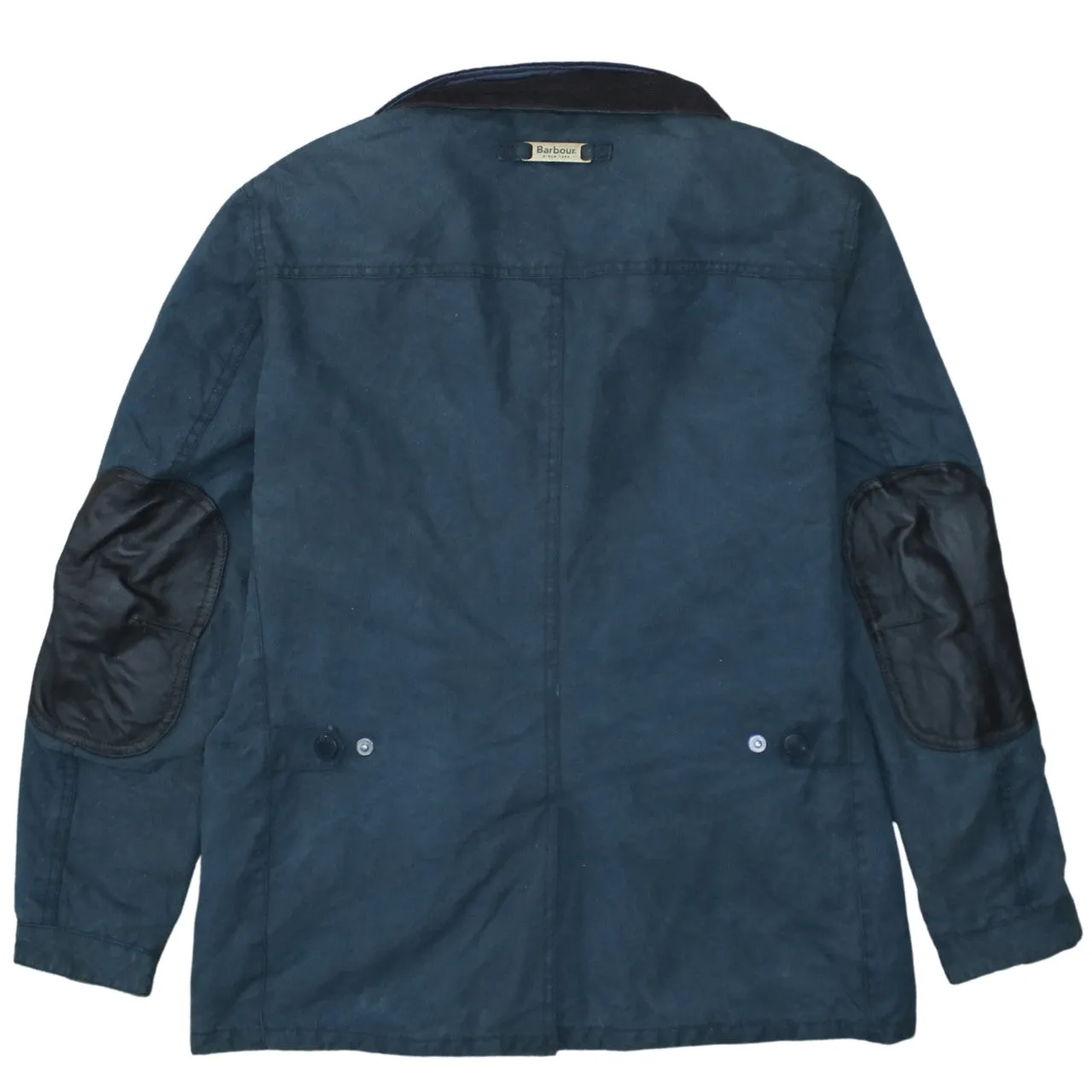 Barbour Navy Blue Jacket Women’s Medium Waxed Cord Collar Multiple Pockets Elbow Patches Outerwear sold by Vintage Club product image thumbnail 2