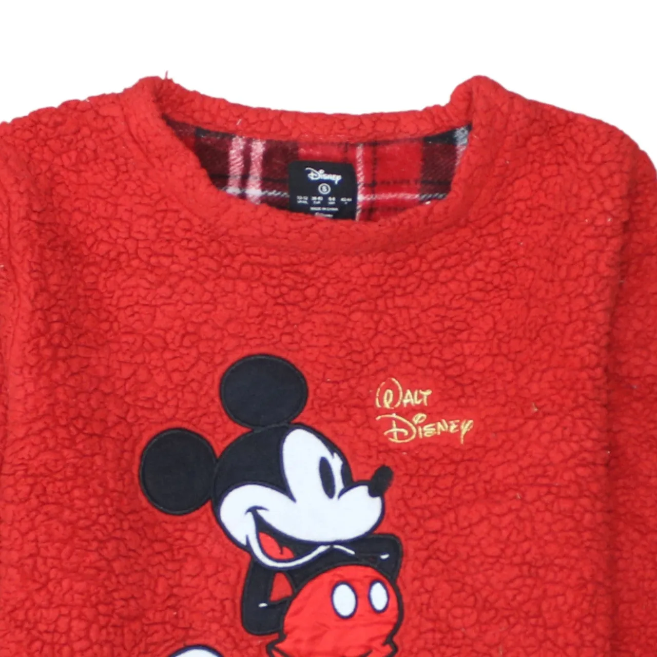 Disney Red Fleece Jumper Women’s Small Printed Mickey Mouse Graphic Pullover Sweatshirt Top sold by Vintage Club product image thumbnail 3