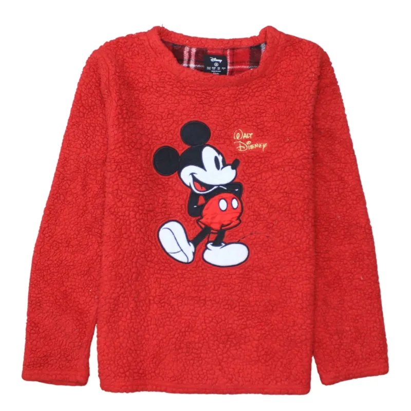 Disney Red Fleece Jumper Women’s Small Printed Mickey Mouse Graphic Pullover Sweatshirt Top sold by Vintage Club
