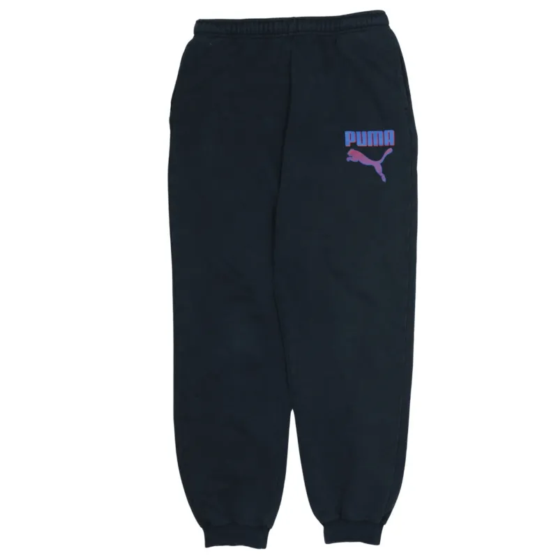 Puma Black Joggers Women’s XXLarge Elasticated Cuffs Printed Logo Fleece Sweatpants sold by Vintage Club