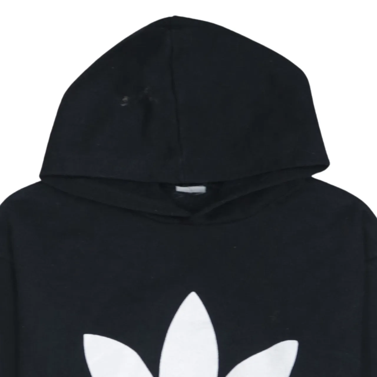 Adidas Black Hoodie Men's XSmall Trefoil Printed Logo Front Pocket Pullover Sweatshirt sold by Vintage Club product image thumbnail 3
