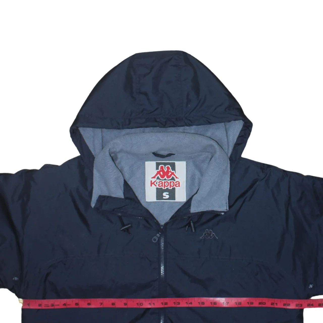 Kappa Navy Blue Hooded Jacket Men's Small Full Zip Fleece Lined Embroidered Logo Windbreaker sold by Vintage Club product image thumbnail 5