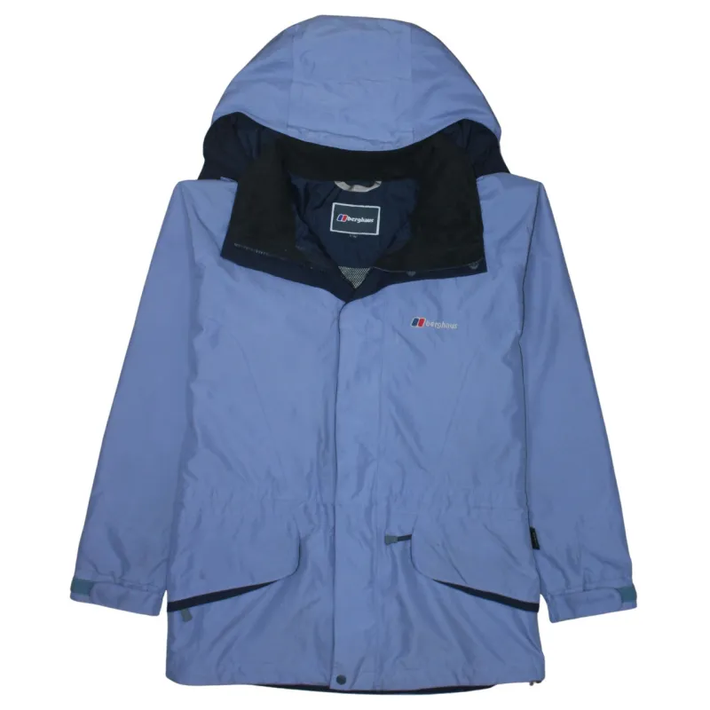 Berghaus Light Blue Gore Tex Jacket Women’s Medium Hooded Zip Pockets Embroidered Logo Coat sold by Vintage Club