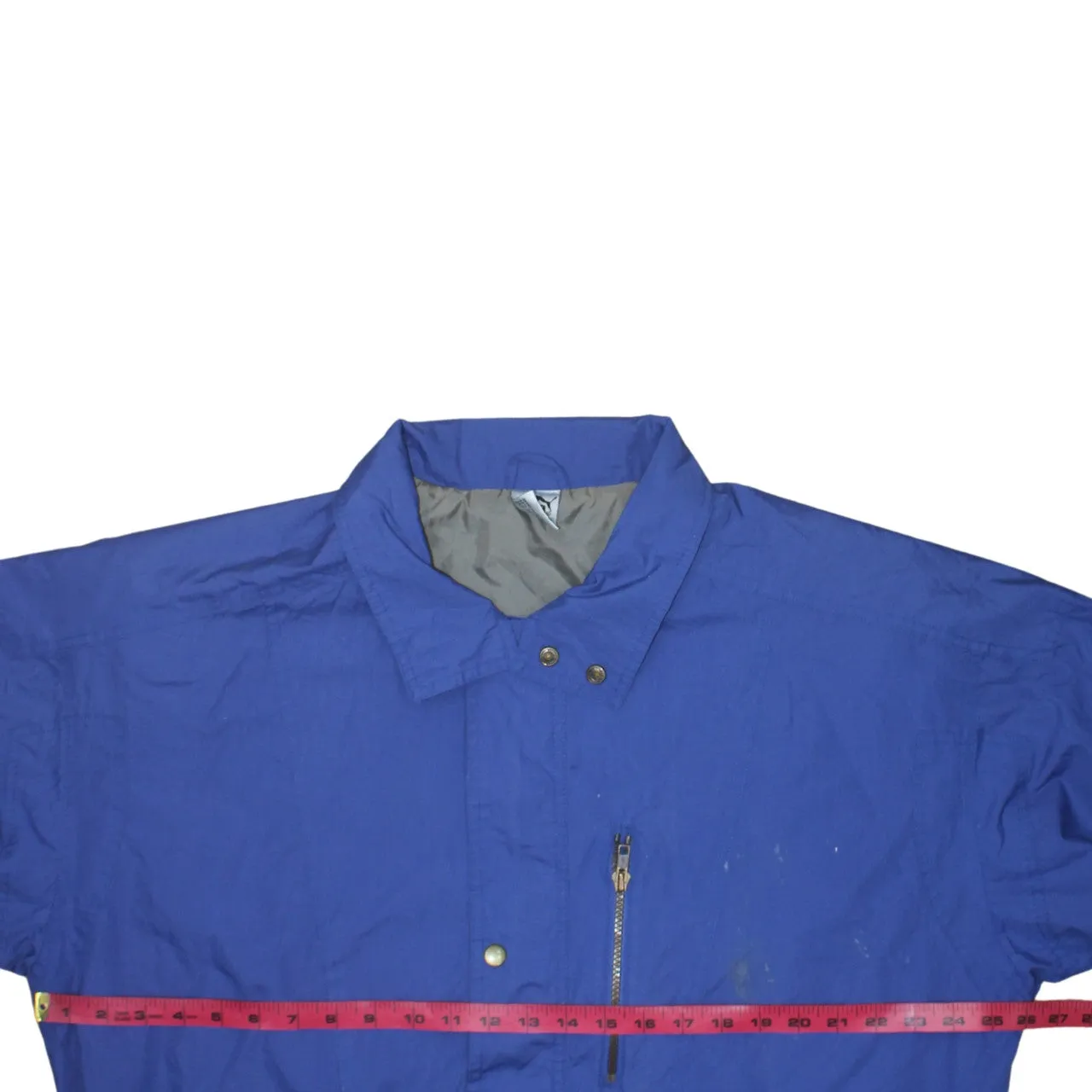 Puma Blue Windbreaker Jacket Men’s XLarge Drawstring Waist Zip Pockets Printed Logo Outerwear sold by Vintage Club product image thumbnail 5