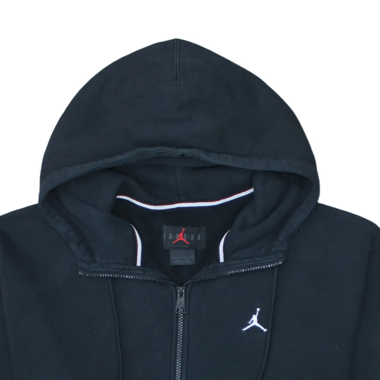 Jordan Black Full Zip Hoodie Women’s Large Embroidered Jumpman Logo Front Pockets Sweatshirt sold by Vintage Club product image thumbnail 3