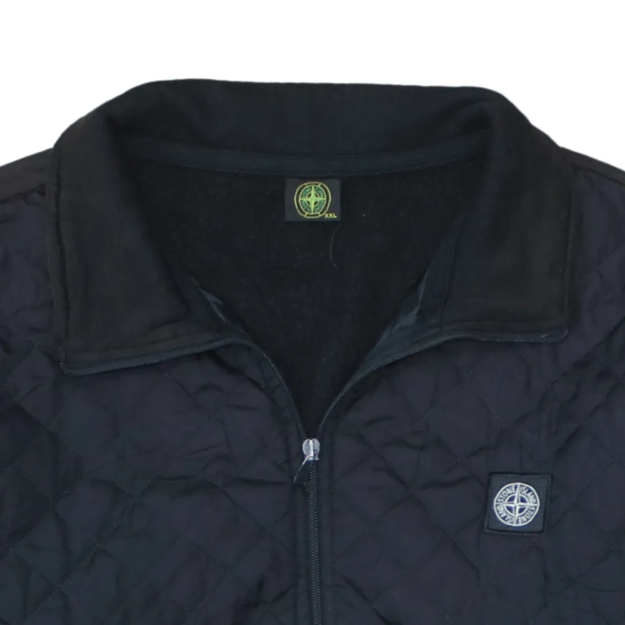 Stone Island Black Quilted Zip Jacket Women’s 2XL Badge Logo Pockets Sweatshirt Top sold by Vintage Club product image thumbnail 3