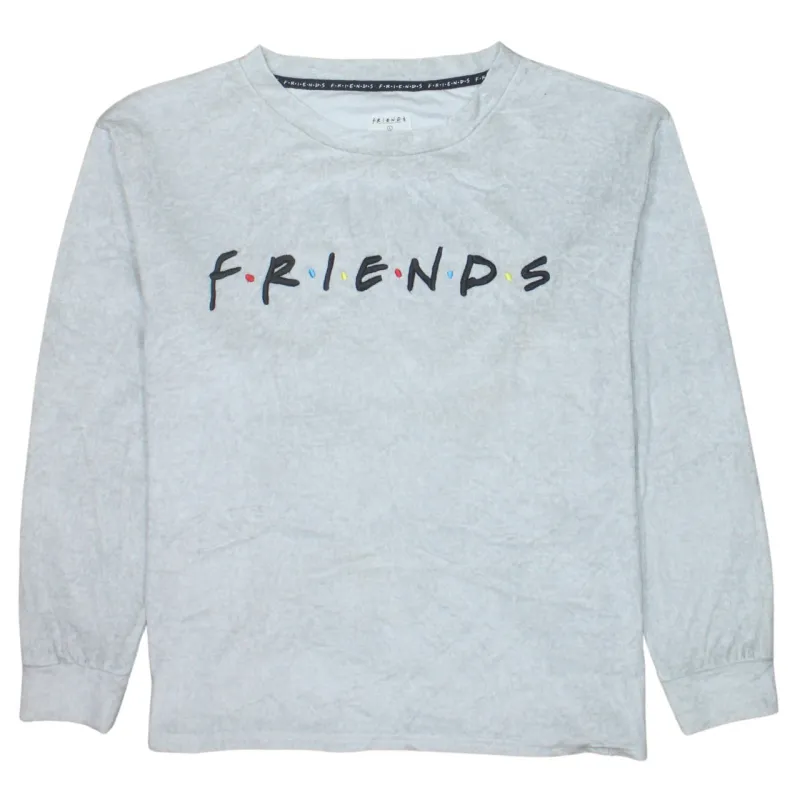 Primark Light Grey Sweatshirt Women’s Large Friends Printed Logo Long Sleeve Top sold by Vintage Club