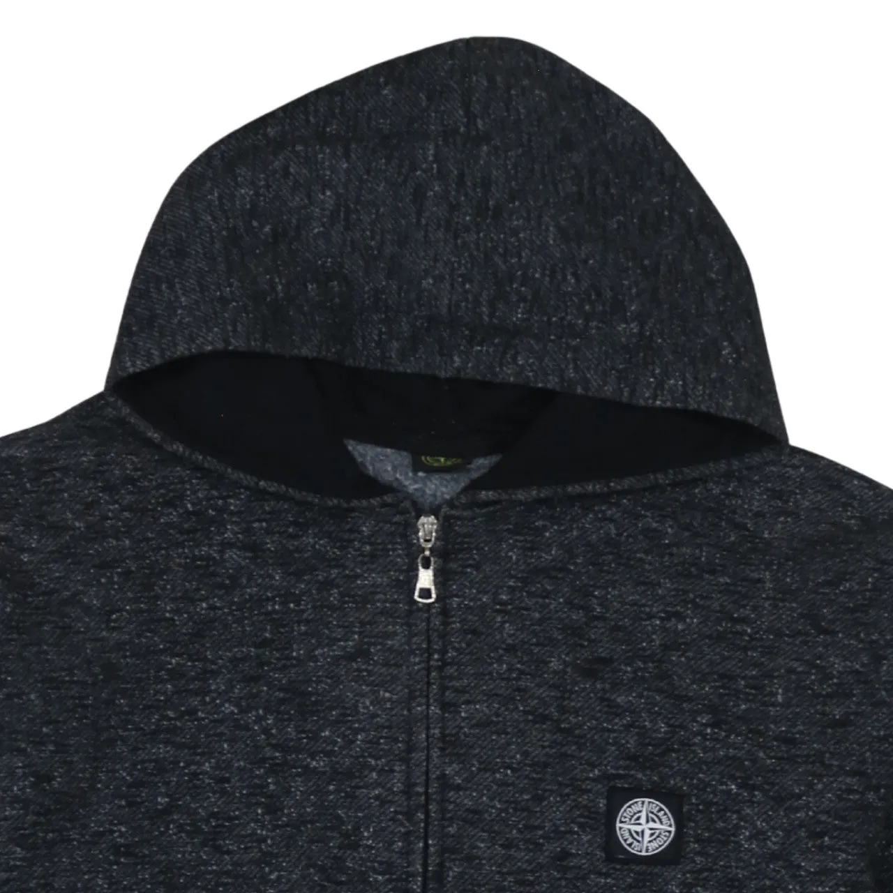 Stone Island Charcoal Zip Hoodie Women’s XXLarge Fleece Lined Badge Logo Sweatshirt sold by Vintage Club product image thumbnail 3