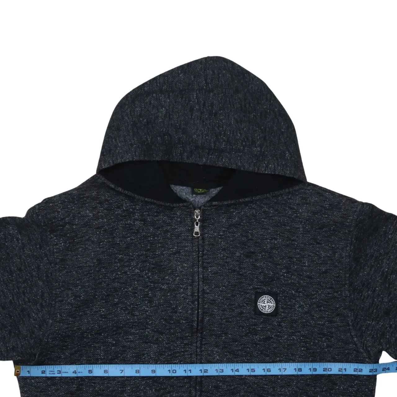 Stone Island Charcoal Zip Hoodie Women’s XXLarge Fleece Lined Badge Logo Sweatshirt sold by Vintage Club product image thumbnail 5