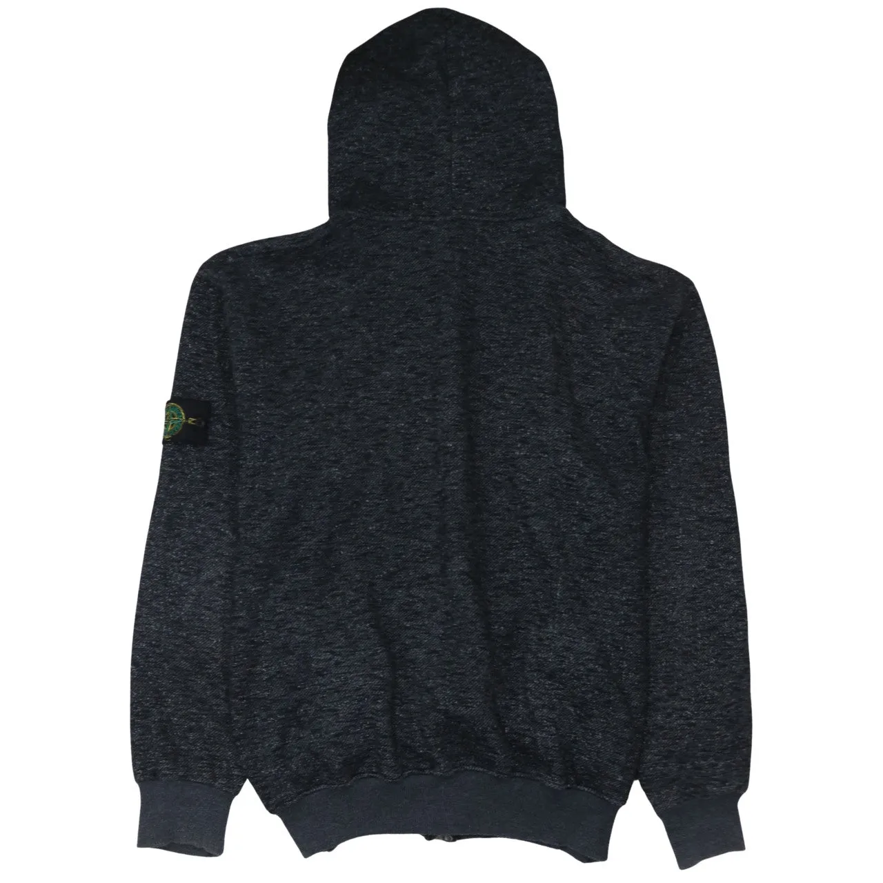 Stone Island Charcoal Zip Hoodie Women’s XXLarge Fleece Lined Badge Logo Sweatshirt sold by Vintage Club product image thumbnail 2