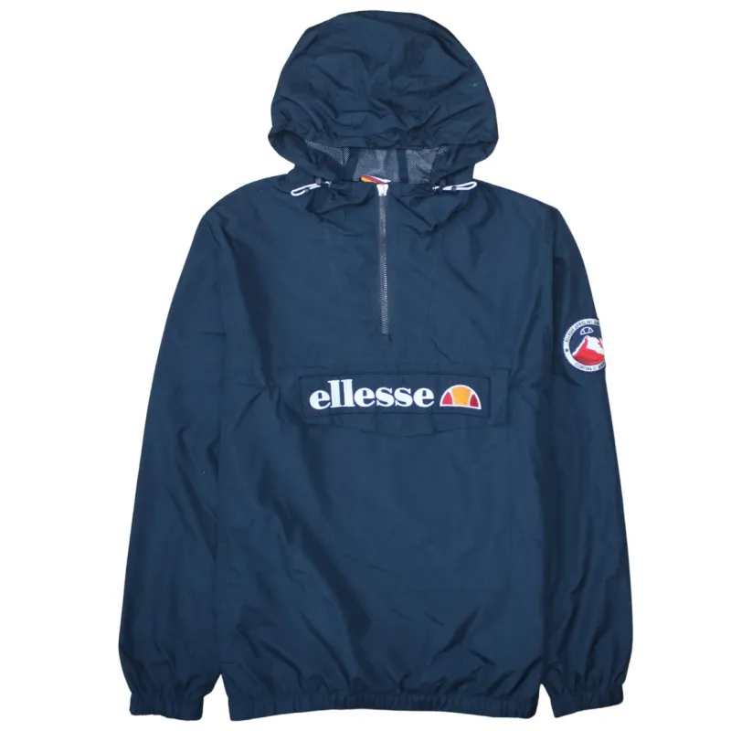 Ellesse Navy Blue Hooded Windbreaker Women’s XXLarge Embroidered Logo Front Pocket Pullover Jacket made by Ellesse