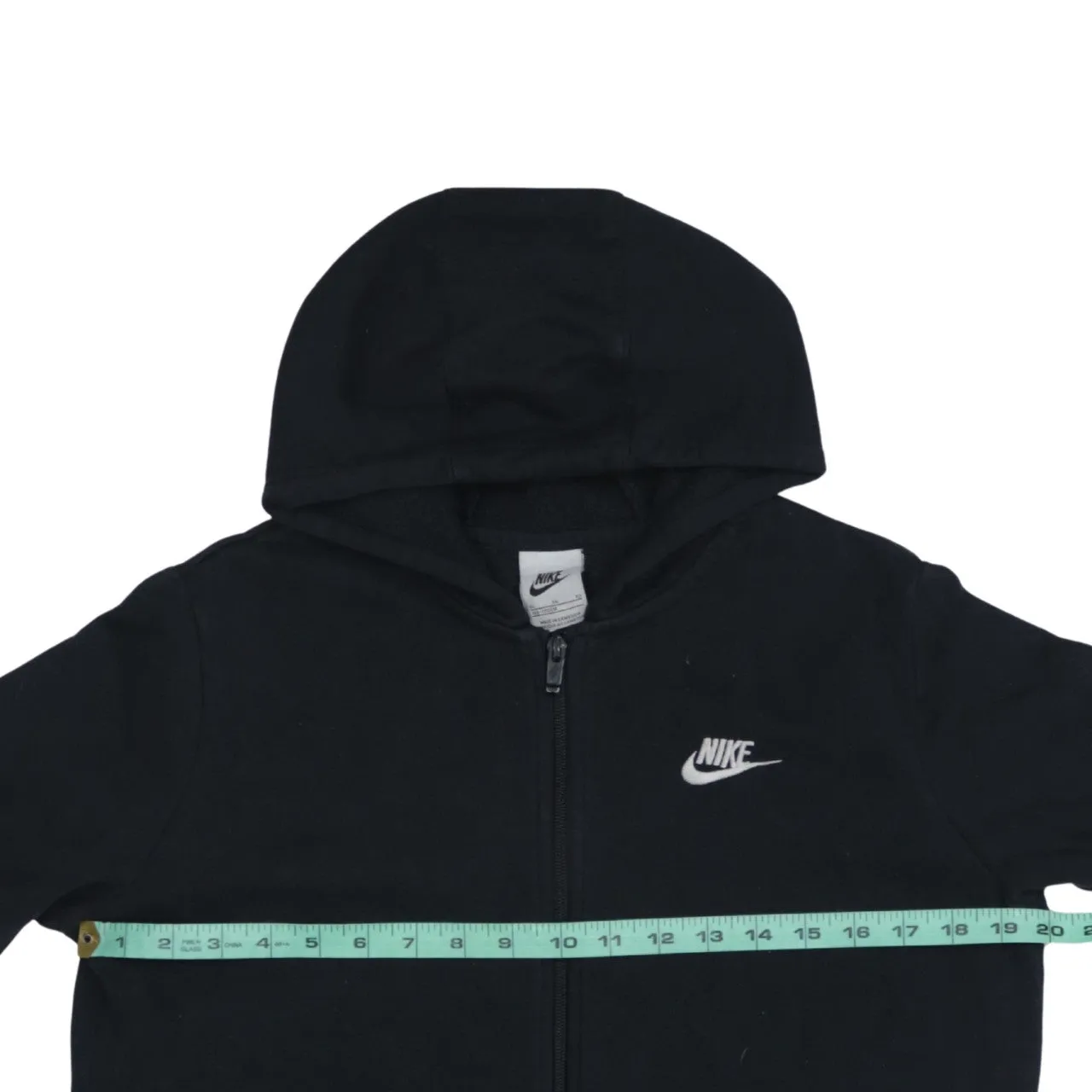 Nike Black Zip Hoodie Women’s XLarge Embroidered Swoosh Split Pocket Fleece Sweatshirt sold by Vintage Club product image thumbnail 5